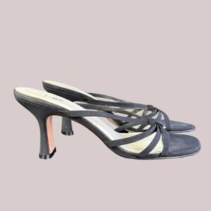 BP. y2k 90s black block heel butterfly sandals Size 7